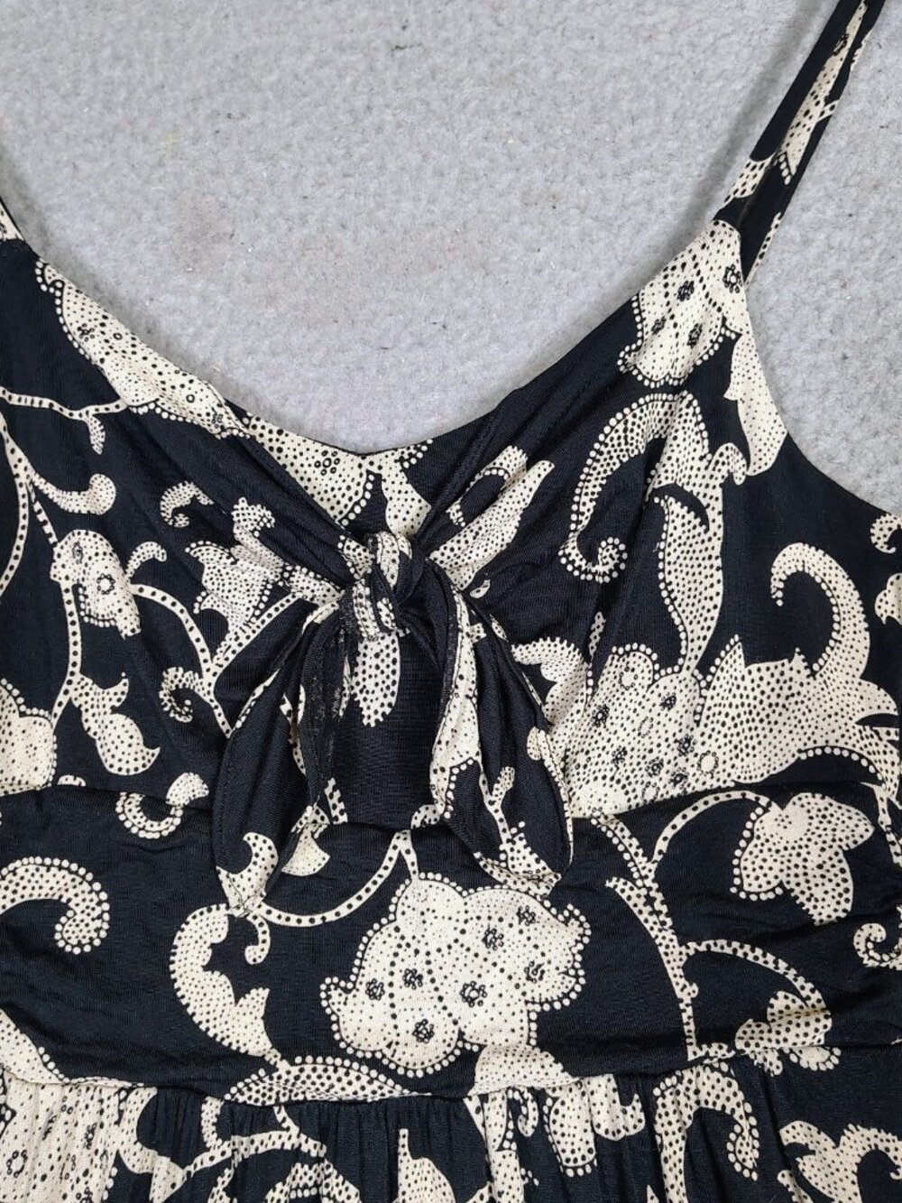 Moulinette Soeurs By Anthropologie Maxi Dress Women S Black Cream Floral Jersey - Picture 3 of 11